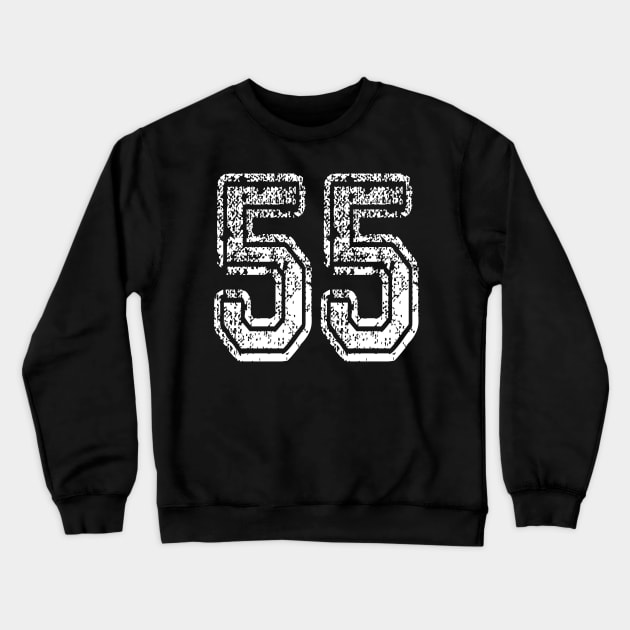 Number 55 Grungy in white Crewneck Sweatshirt by Sterling